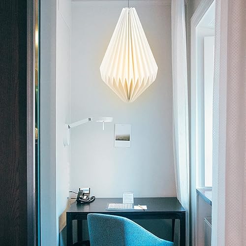 Miniatura 6 de Beaupretty Lámpara de papel para lámpara colgante, lámpara de origami, lámpara colgante, plisado, pantalla decorativa, farol, cubiertas para el