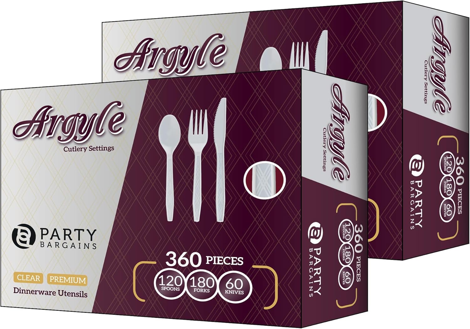 Party Bargains White Plastic Cutlery 720 pcs set