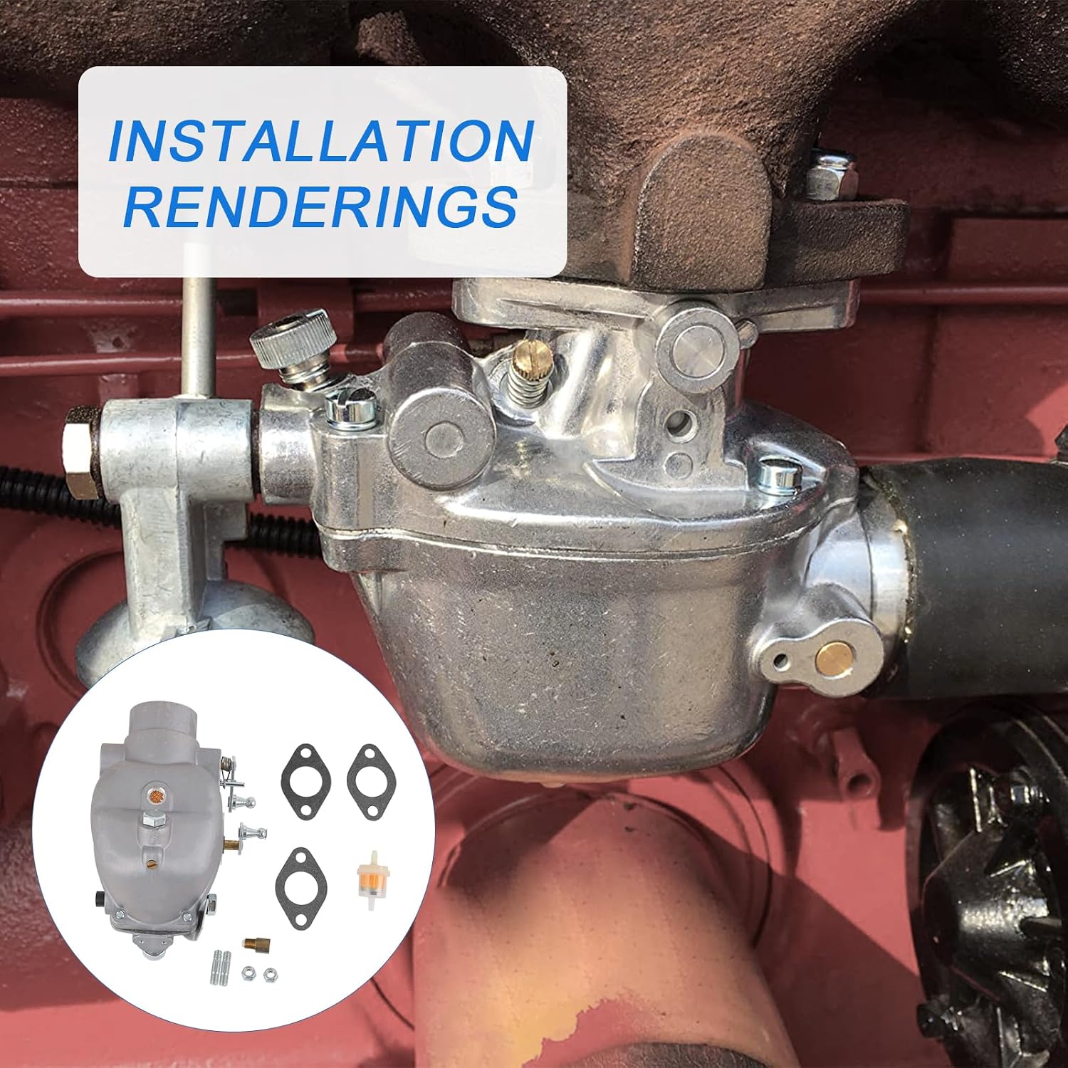 B4NN9510A Carburetor replacement for Ford 600 620 630 640 650 660 700 740 800 820 840 850 860 900 950 960 NAA Tractor with TSX580 carburetor and 134 cubic inch engine1955-1957 EAE9510D 0-13880