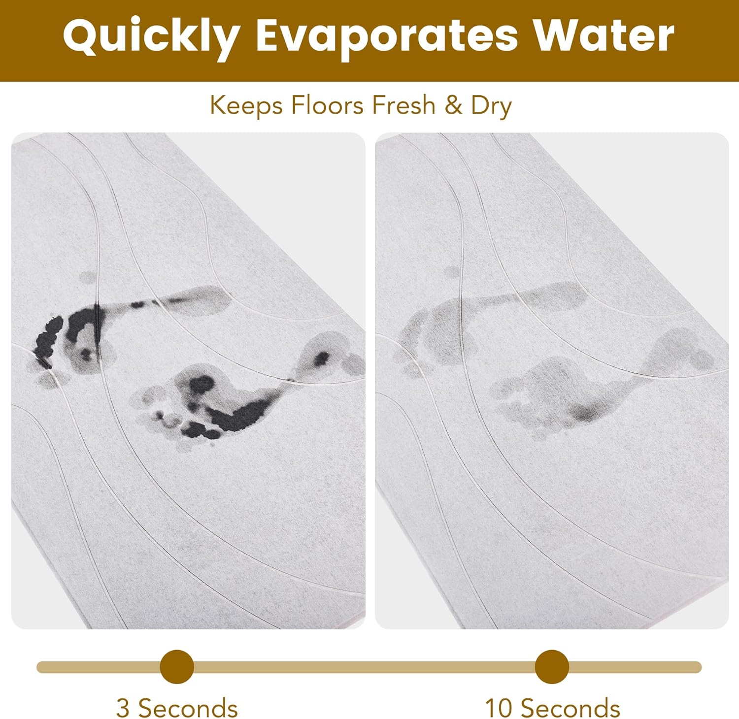 Extra Large Stone Bath Mat, 30'' x 17'' Diatomaceous Earth Non-Slip Stone Shower Mat, Super Absorbent Diatomite Stone Mats for Bathroom Dark Gray XL Flow