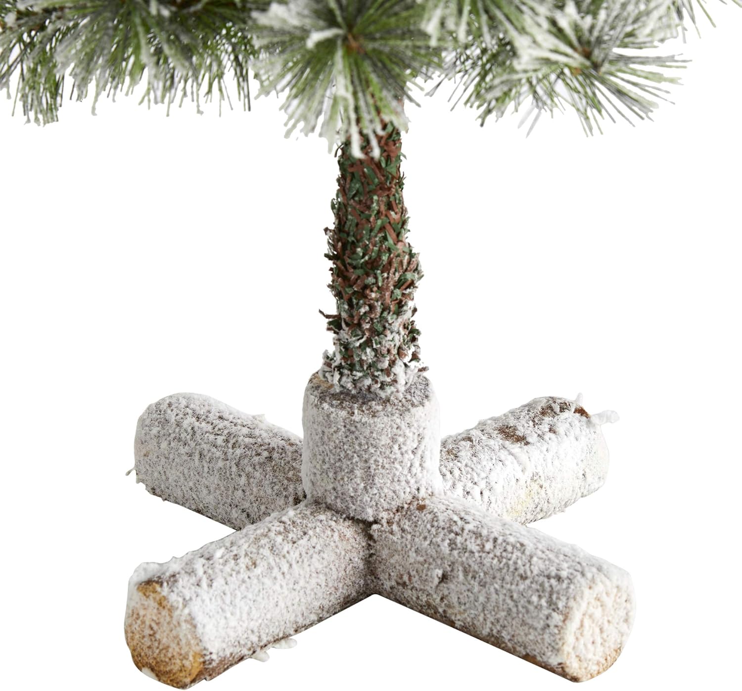 Nearly Natural 3ft. Flocked Artificial Christmas Tree Topiary with 50 Warm White LED Lights and Pine Cones