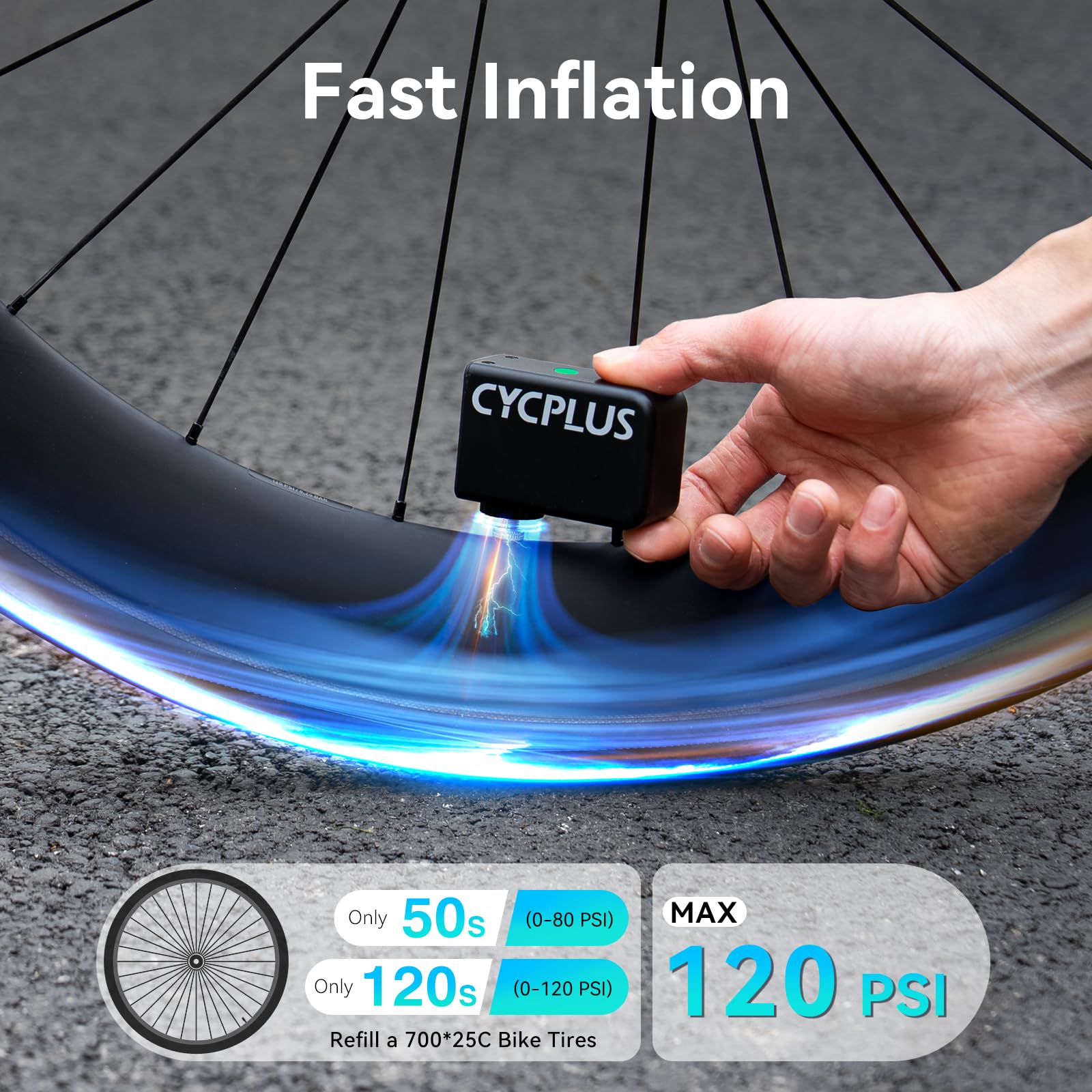 Amazon.com: CYCPLUS Tiny E-Pump Bike Pump, AS2, 97g, Aluminum