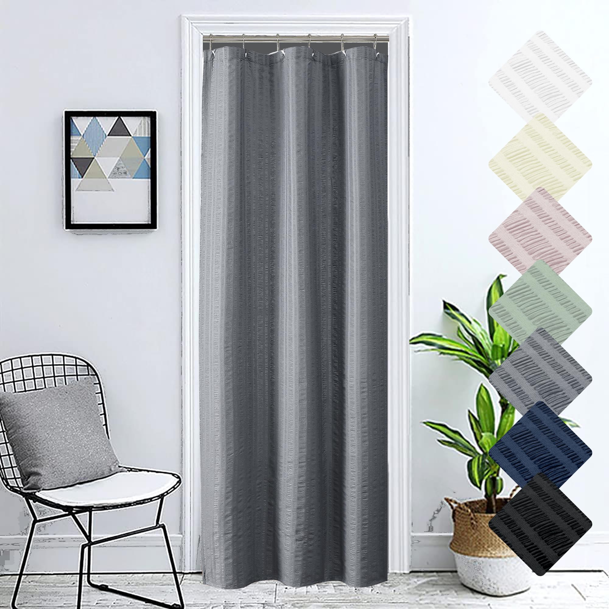 Aiyufeng Moga Stall Shower Curtain 36x72 Inches, Grey Shower Curtain, Fabric Shower Stall Curtains, Hotel Quality Bathroom Shower Curtains