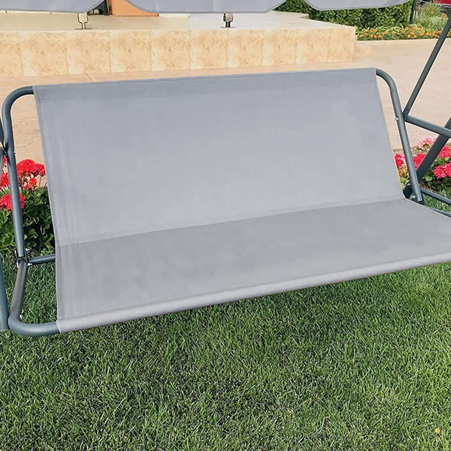 Coprisedile da Giardino Dondolo, Oxford 600D Altalena di Ricambio Fodera Panca 2 e 3 Posti Impermeabile e Antistrappo resistente ai raggi UV Copertura Sedia Veranda Cortile (Gray,160*58*58cm)
