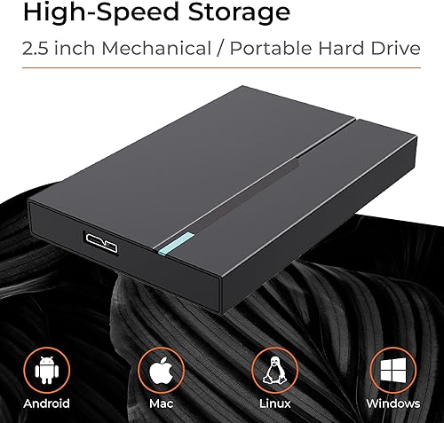 Miniatura 7 de Disco duro externo USB 3.0 de 320 GB, disco duro portátil de 2.5 pulgadas, disco duro externo de transferencia de datos de alta velocidad y disco