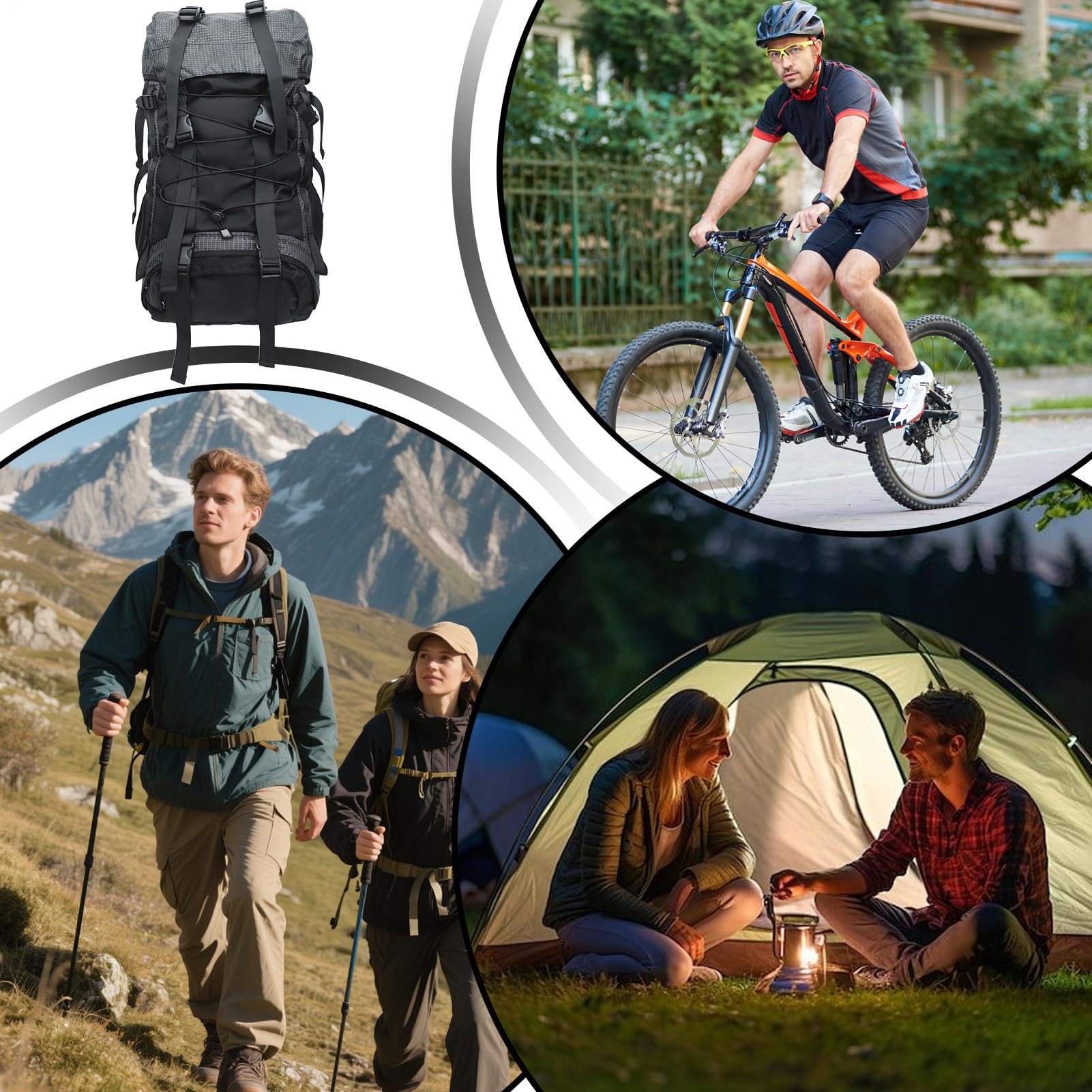 Plecaki Turystyczne Ze Stelażem Wewnętrznym 60L wodoodporny survivalowy | Wodoodporna Torba Biwakowa Na Podróże, Outdoor, Sport, Kolarstwo, Biwak, Wspinaczkę, Dla Kobiet, Męż