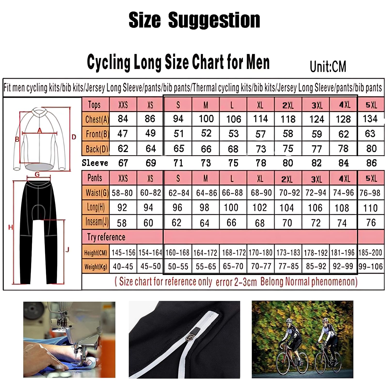 Conjunto de Jersey de Ciclismo, Conjunto de Jersey de Ciclismo de Manga Larga de Invierno para Hombre Ropa de Ciclismo de Lana térmica Chaqueta de Ciclismo a Prueba