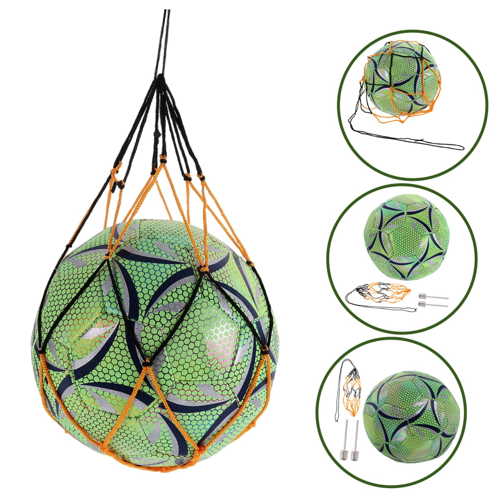 1pezzi Pallone da Calcio Luminoso e Fluorescente per Allenamenti Sportivi Notturni e Partite Indoor Realizzato in Pu Resistente Offre Performance Durature e visibilità Notturna