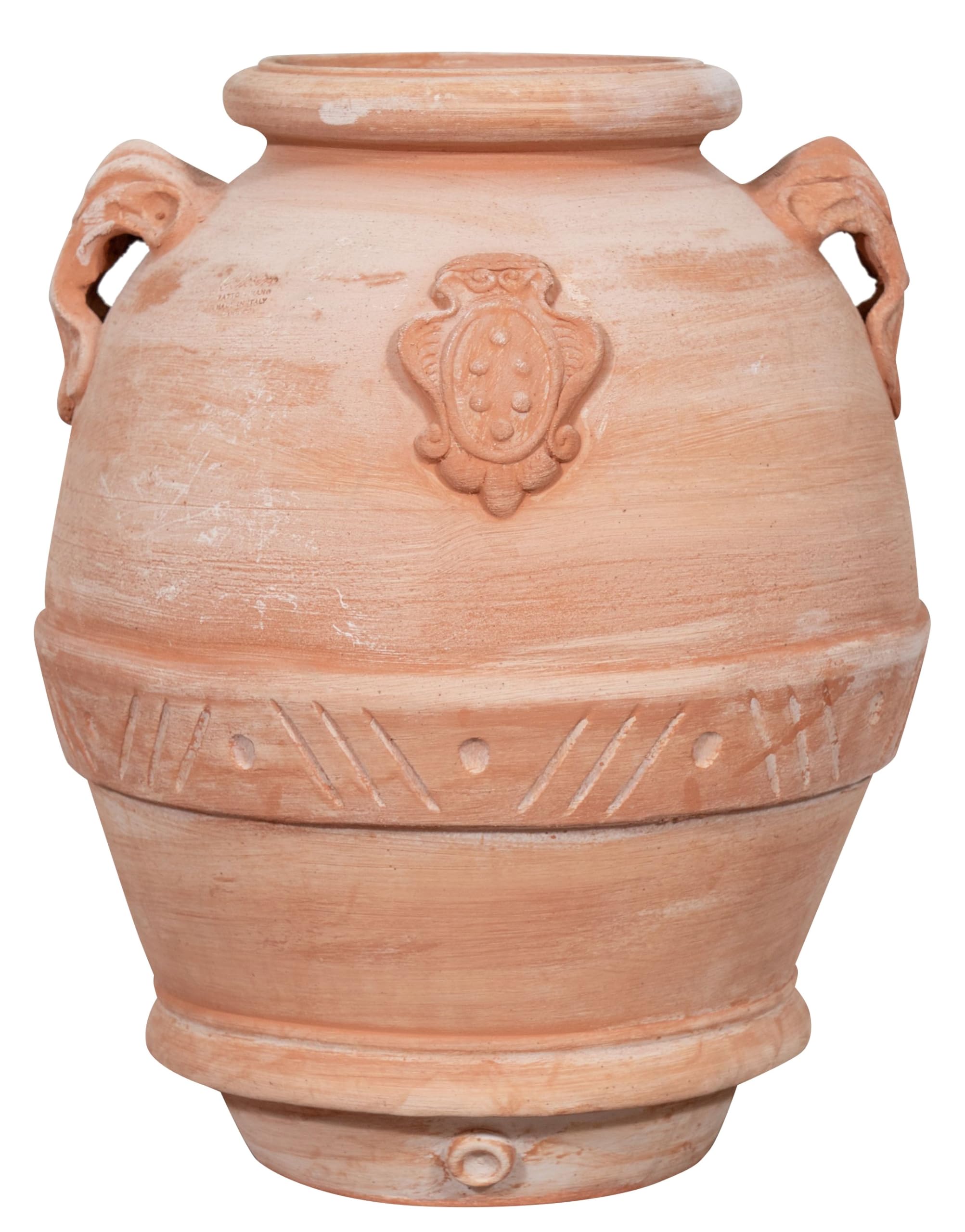 Biscottini Orcio in terracotta con manici 56x46x40 cm - Vasi per piante - Fioriera da esterno - Vaso in terracotta - Vaso alto da interno - Fioriere da esterno decorativa