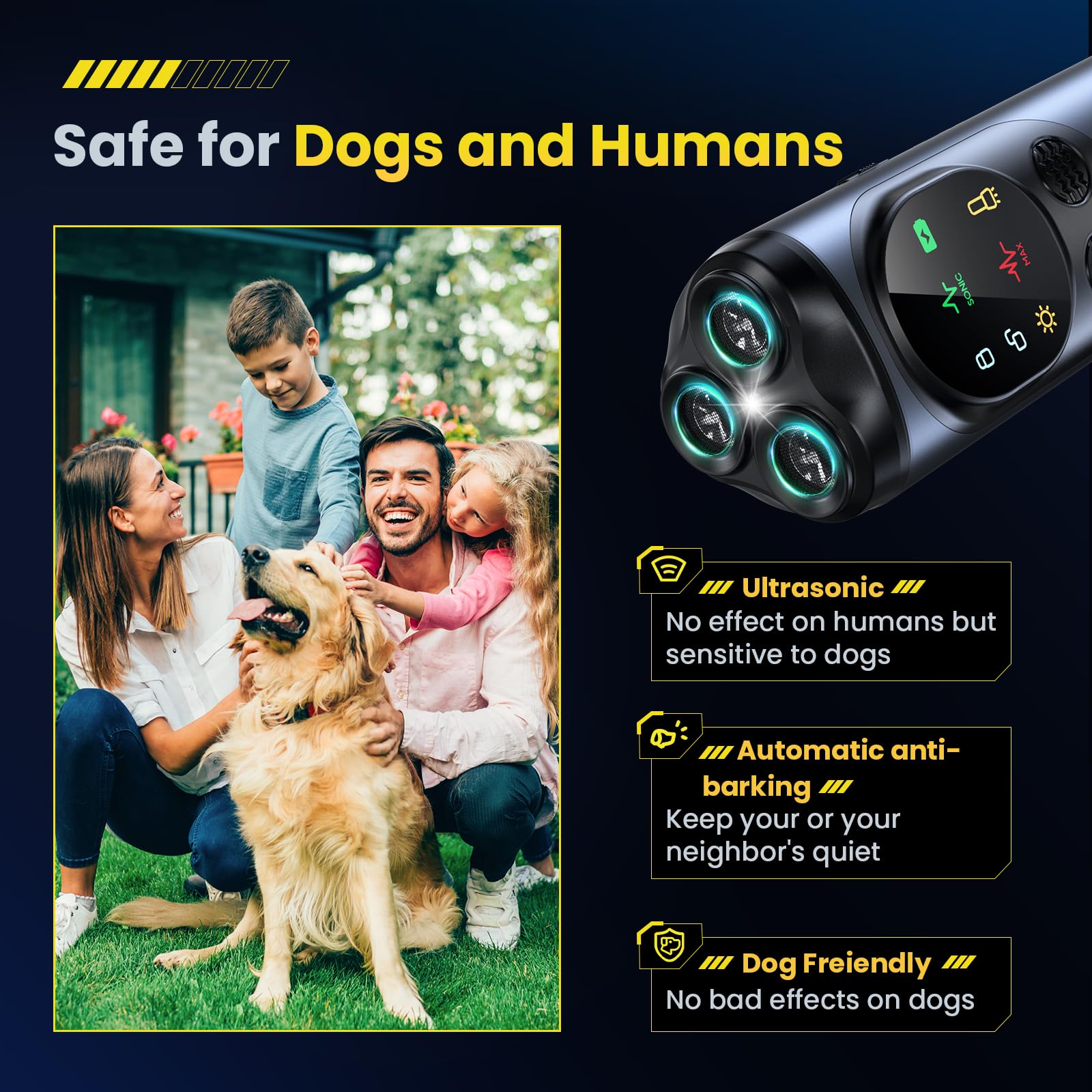 Anti-black-apparaat voor honden, anti-bell, ultrasoon apparaat