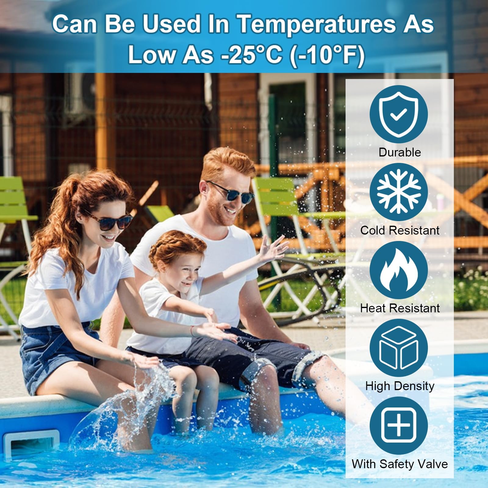 Cojín de Piscina de Invierno, XXL 120 x 120 cm Cojín de Aire para Piscina Cojín de Invierno para Piscina Inflable, Cojín de Piscina Cojín de Aire para Cubierta de Piscina