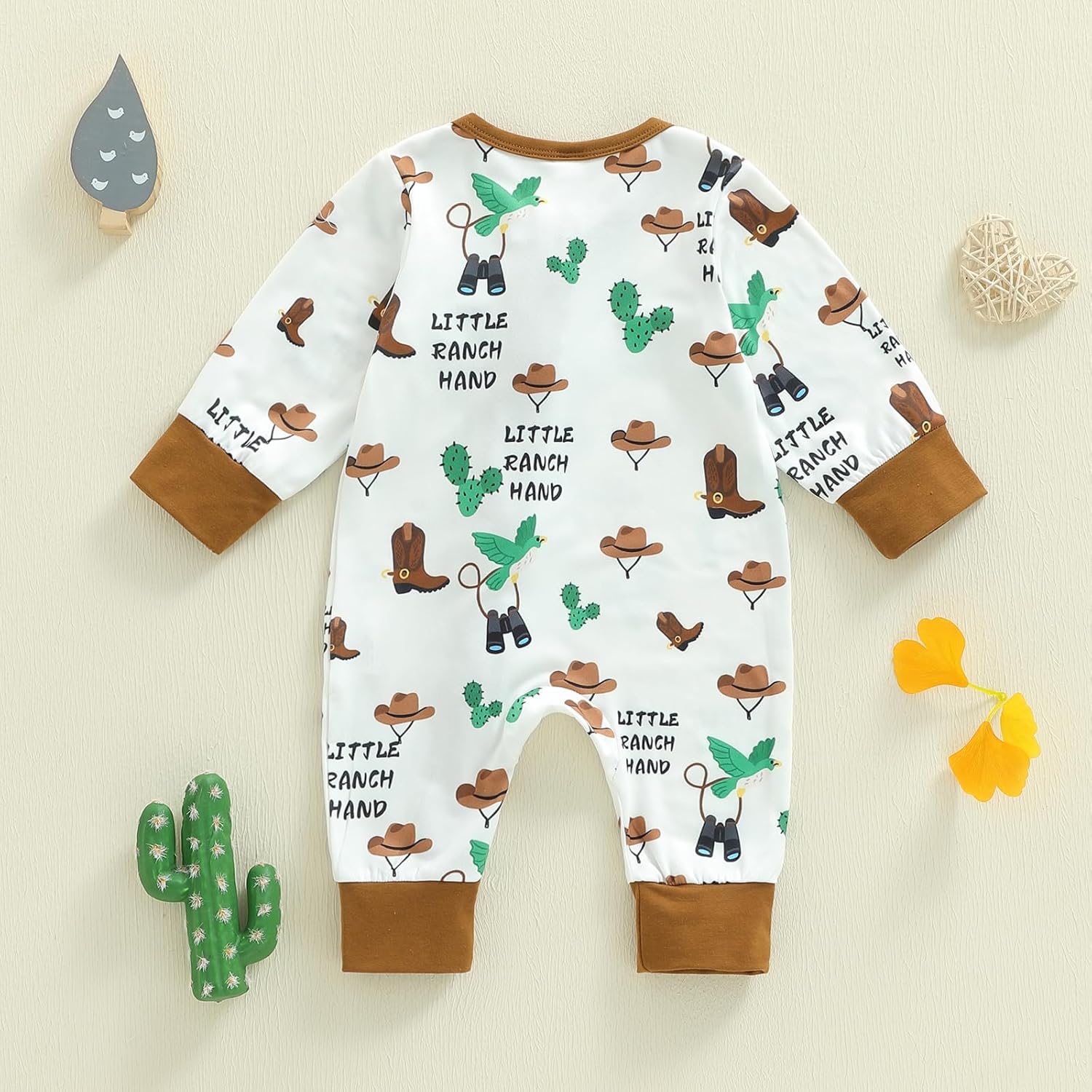 Western Baby Boy Clothes Infant Mallard Duck Cowboy Romper Rodeo Country Hunting Zipper Jumpsuit Fall Outfit - Image 5