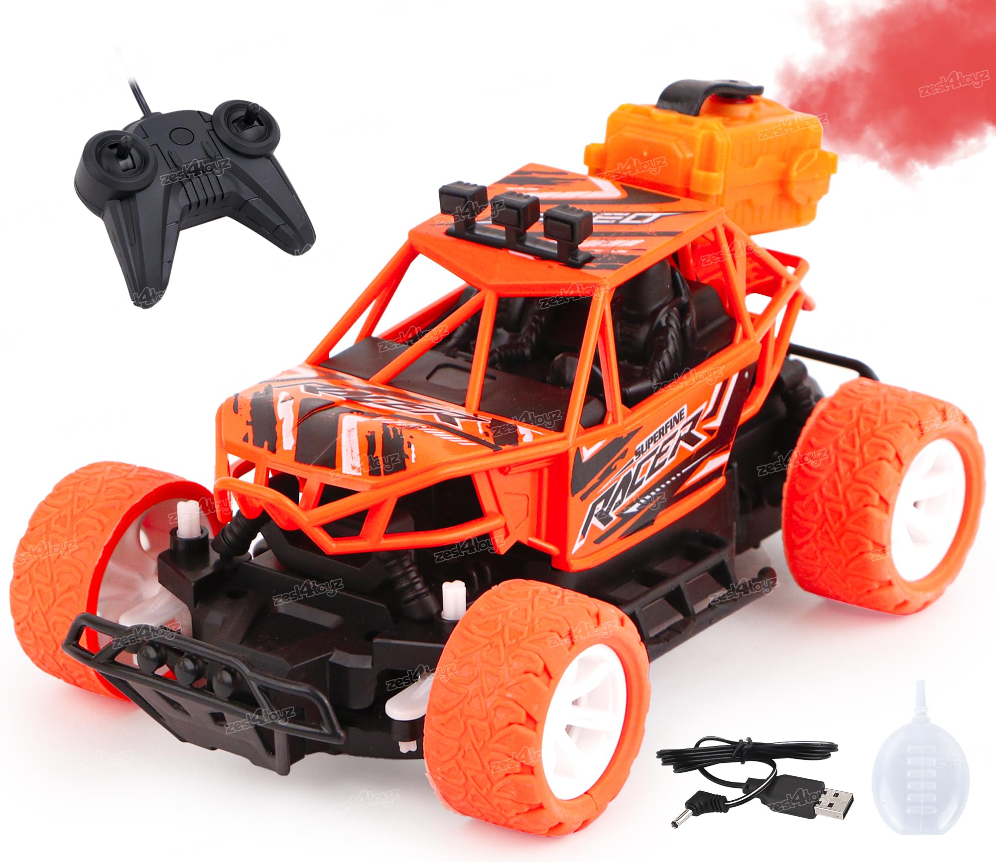 See full amazon price history chart for Zest 4 Toyz RC Stunt Car Water Mist Spray Smoke Rock Crawler USB Rechargeable Remote Control High Speed Off Road Monster Truck RC Car Toy for Kids (Pack of 1) Multi Color Zest 4 Toyz RC Stunt Car Water Mist Spray Smoke Rock Crawler USB Rechargeable Remote Control High Speed Off Road Monster Truck RC Car Toy for Kids (Pack of 1) Multi Color (B0BTMH64L2) Amazon Price History, Amazon Price Tracker