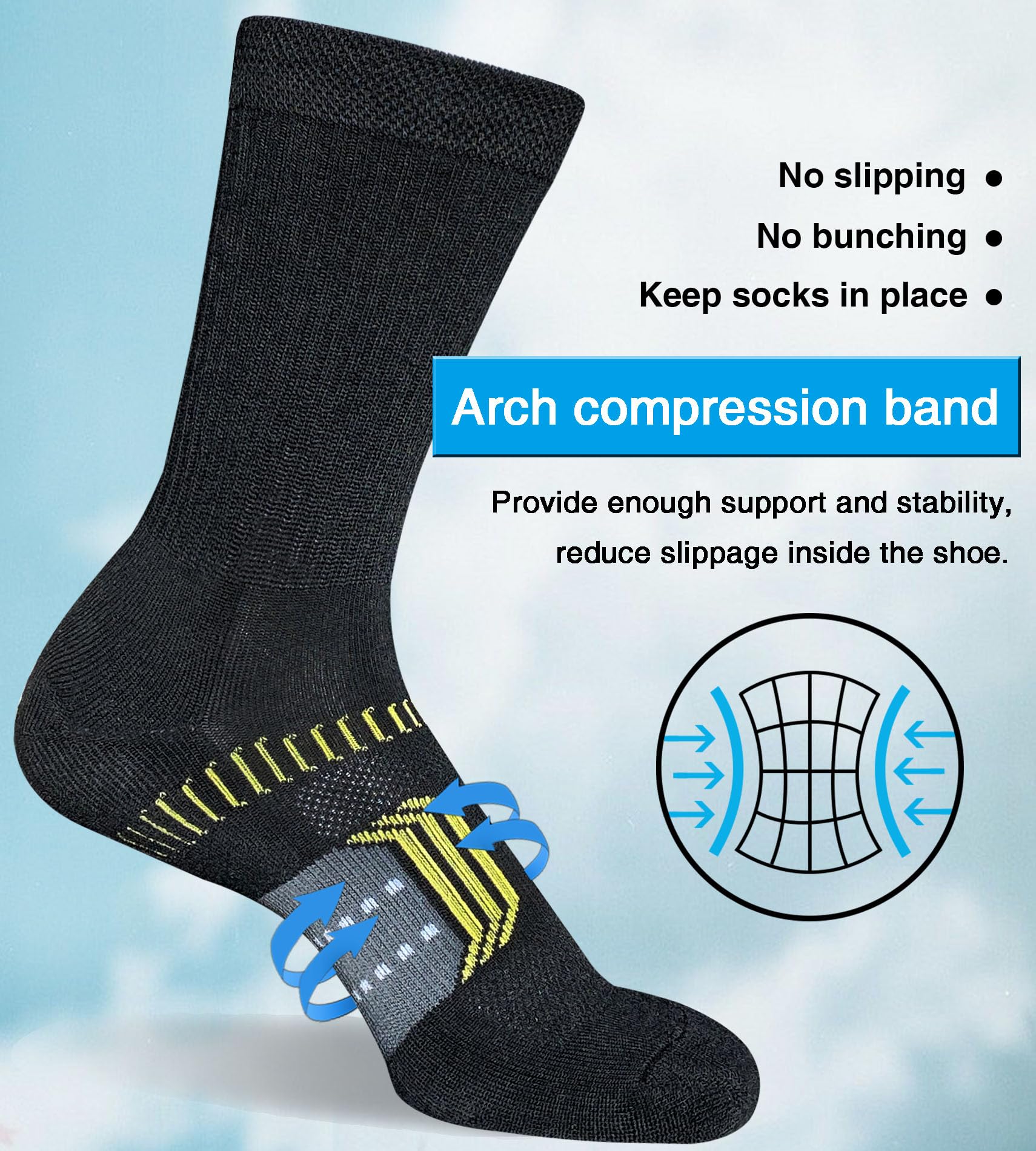 suaskk Calcetines deportivos acolchados para mujer, transpirables, absorbentes, cómodos, para senderismo, 5 pares