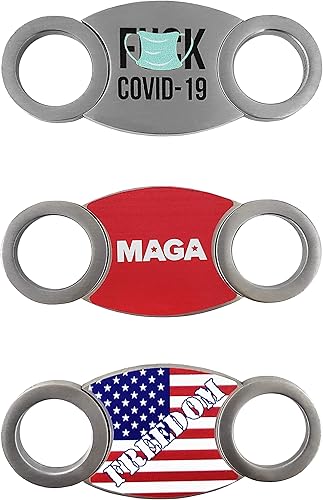 Freedom, MAGA, Covid-19 Kit de cortador de cigarros de doble guillotina, cuchillas afiladas, calibre 54 anillo, incluye 3 cortadores modelo 9391 con