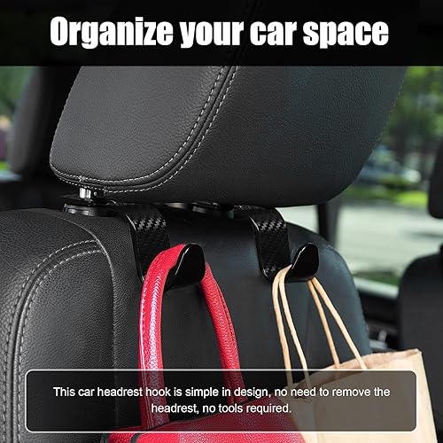 Miniatura 12 de Ziciner 4 ganchos para reposacabezas de asiento de automóvil, organizador de almacenamiento de ganchos para asiento trasero, accesorios universales