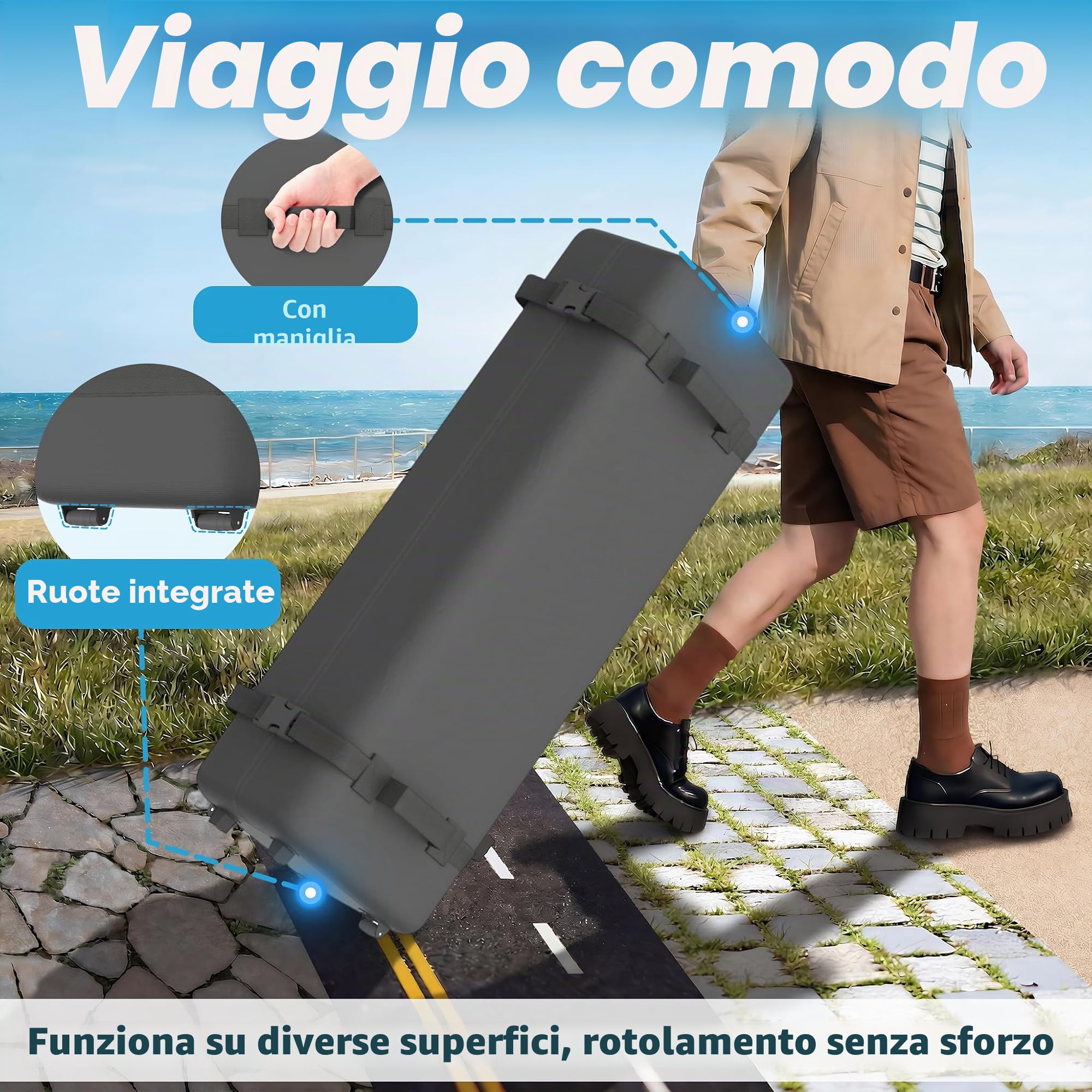 FIVMEN Gazebo pop-up 4 x 4, stabile, resistente all'inverno, pieghevole, regolabile in altezza, con doppio tetto e 4 zanzariere laterali, gazebo da giardino con borsa per il trasporto, antracite