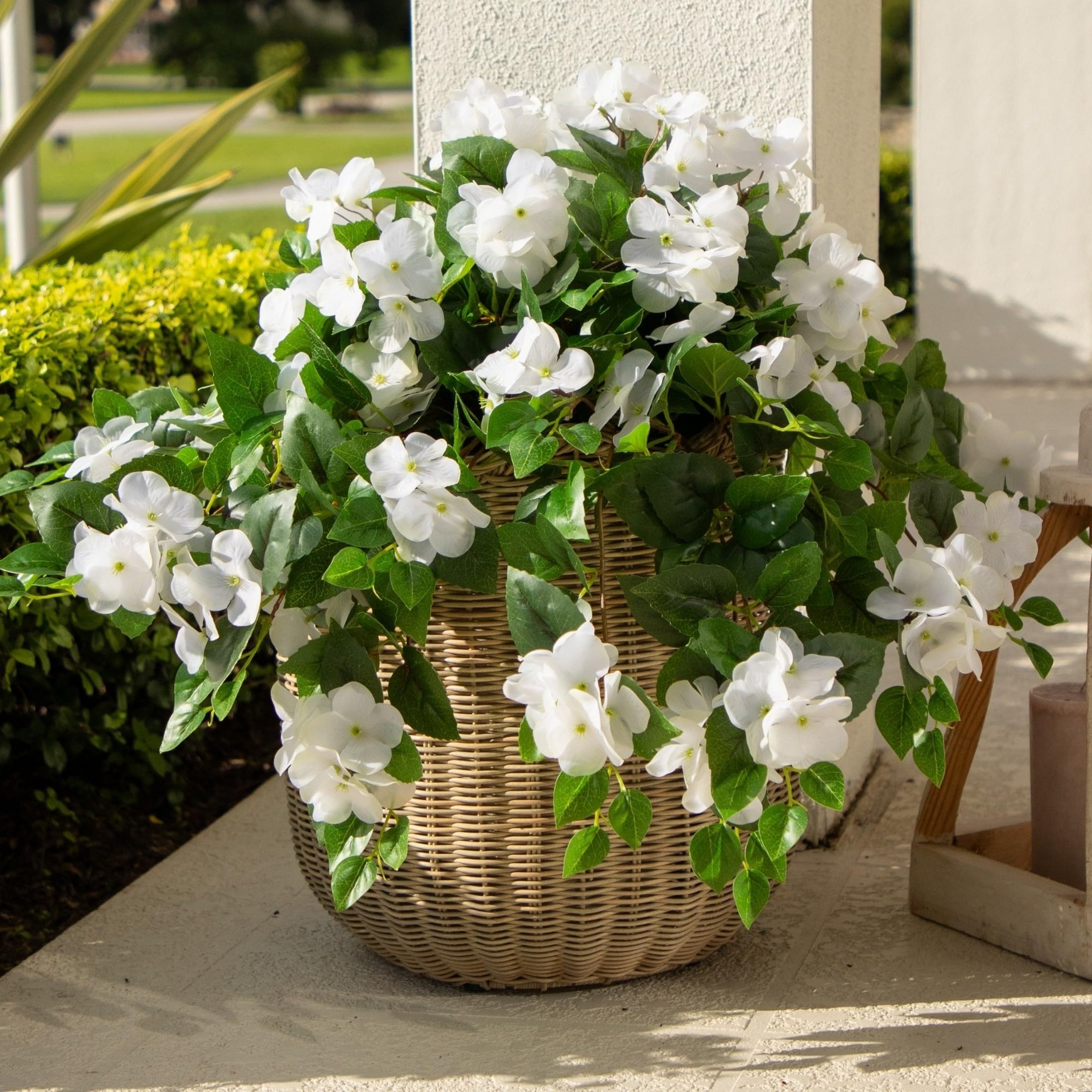 フラワー・ガーデニング htrurujrt Amazon.com: Nearly Natural 24in. UV Resistant Artificial Hydrangea
