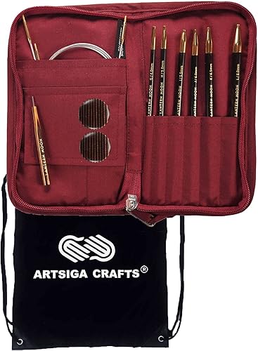 Lantern Moon Bequest - Juego de ganchos de ganchillo tunecinos intercambiables de 6 pulgadas, hechos a mano, tamaños de ébano US G, H, I, J,K, L,