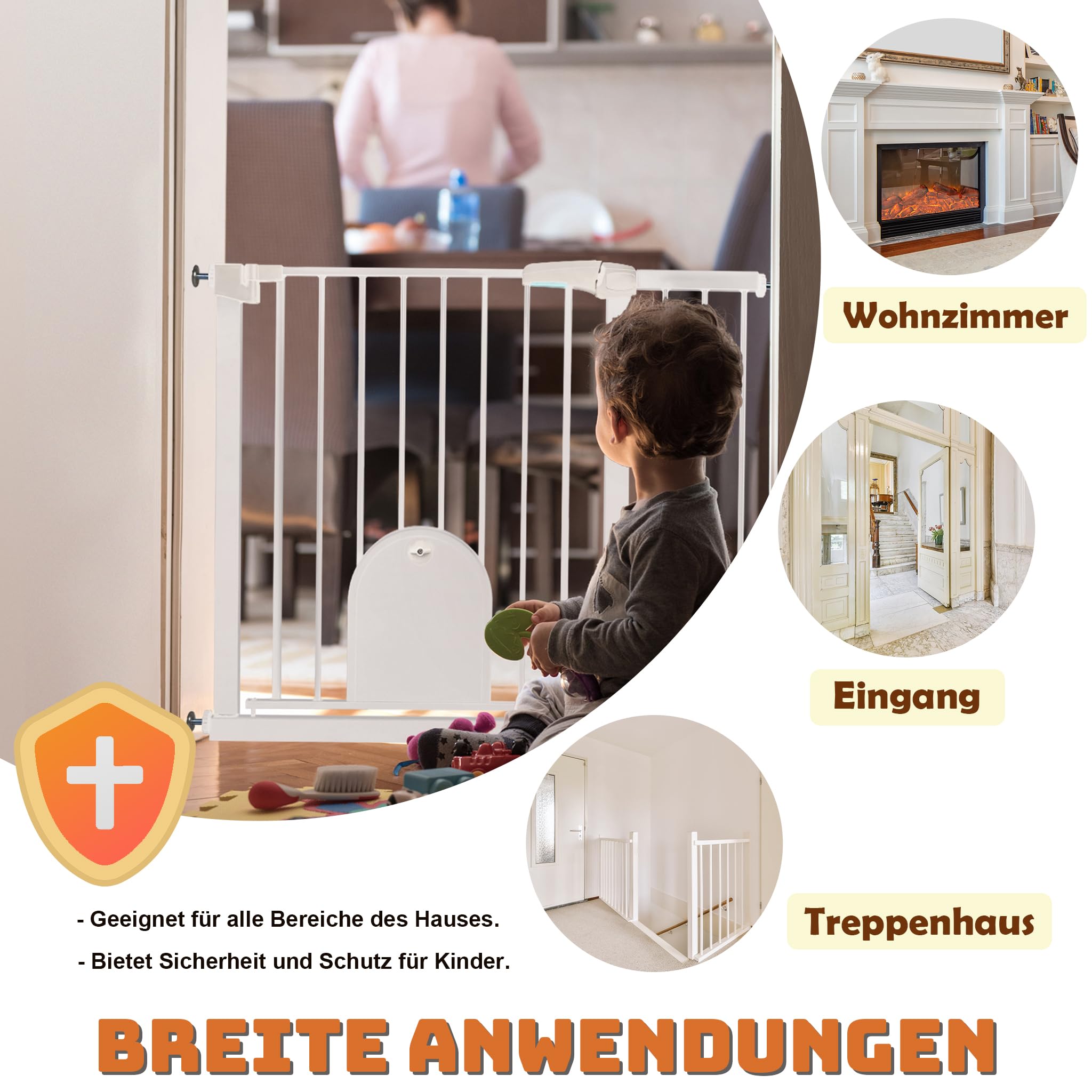 Froadp Deurhekje voor baby's, traphek, 85 - 95 cm, kinderhek, zonder