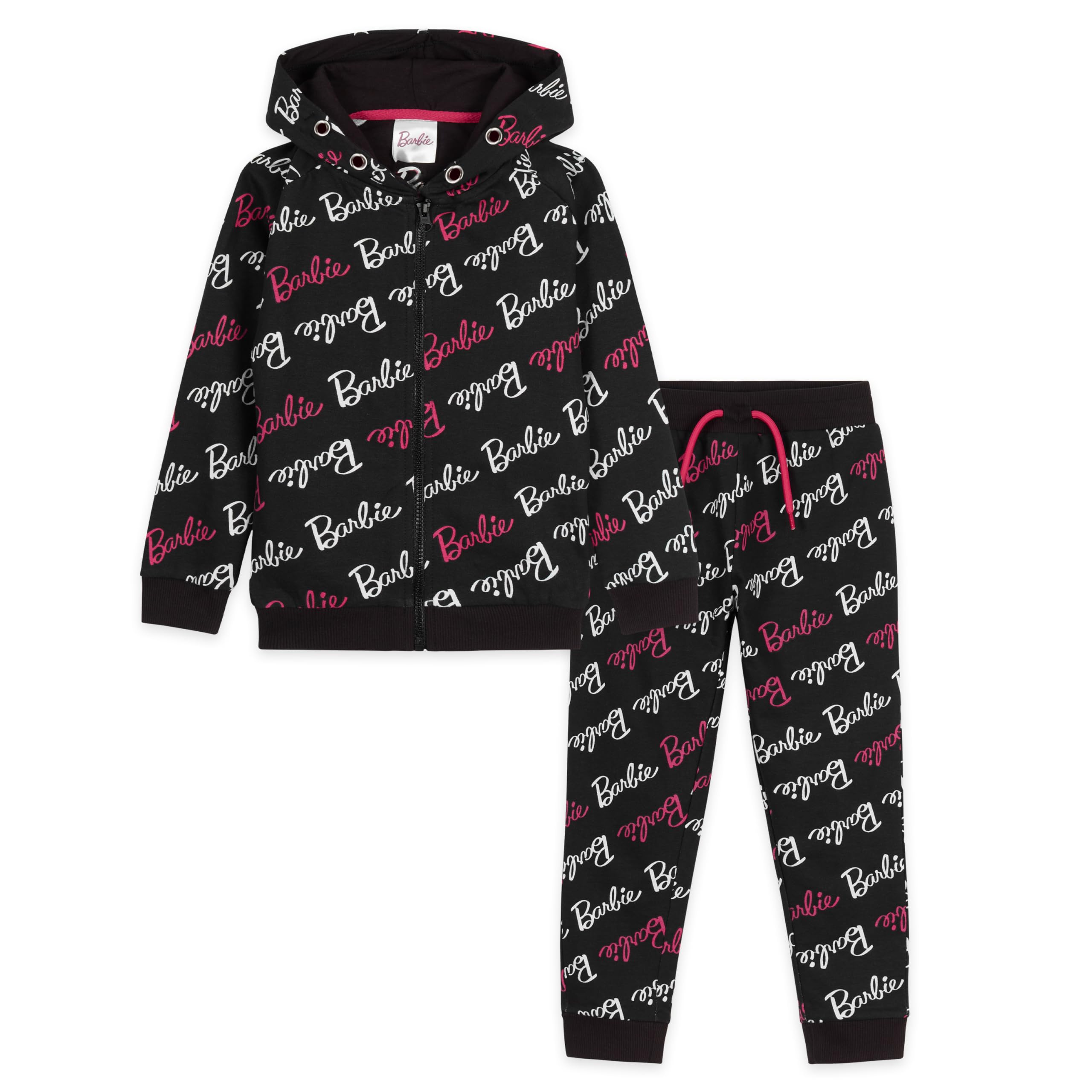 Barbie Ensemble de leggings à capuche rose pour filles, ensemble de survêtement à capuche et pantalon de survêtement pour enfants de 3 à 14 ans, cadeau pour adolescentes