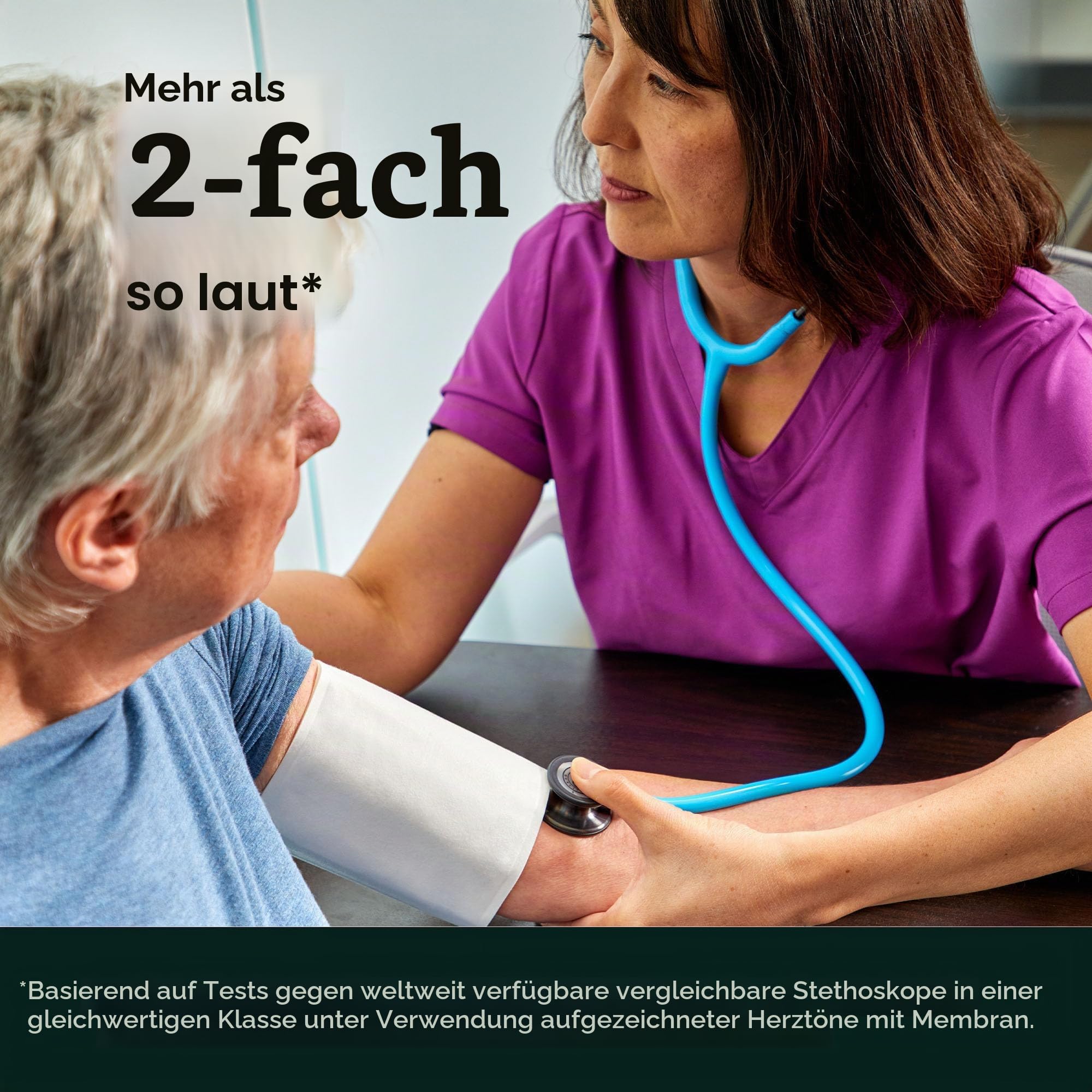 3M Littmann Classic III Stethoskop zur Überwachung, 5623, karibikblauer Schlauch, 69 cm