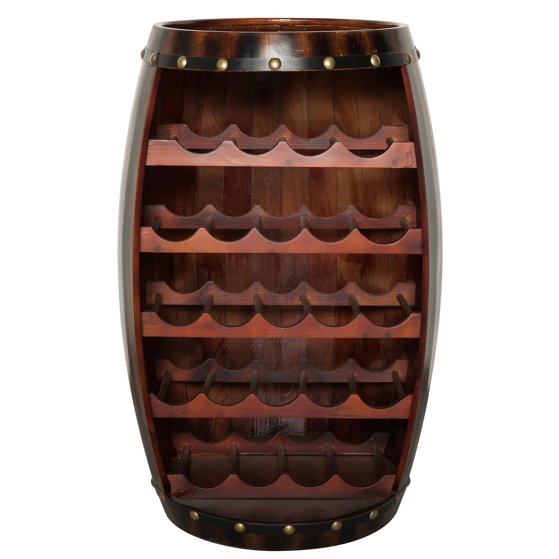Weinregal BODEGA 80cm - braun - Pinienholz 23 Flaschen Weinfass-Optik