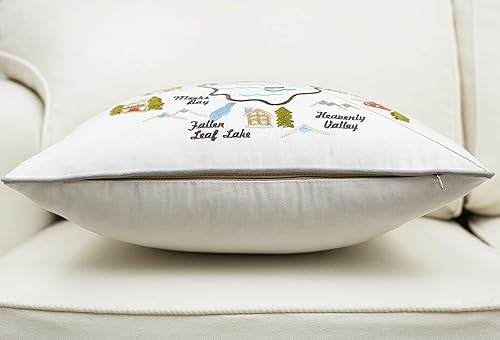Miniatura 4 de DecorHouzz, fundas de almohada, bordadas con mapa de estadociudad, regalo de cumpleaños, aniversario, graduación, para nuevo hogar, 18 x 18