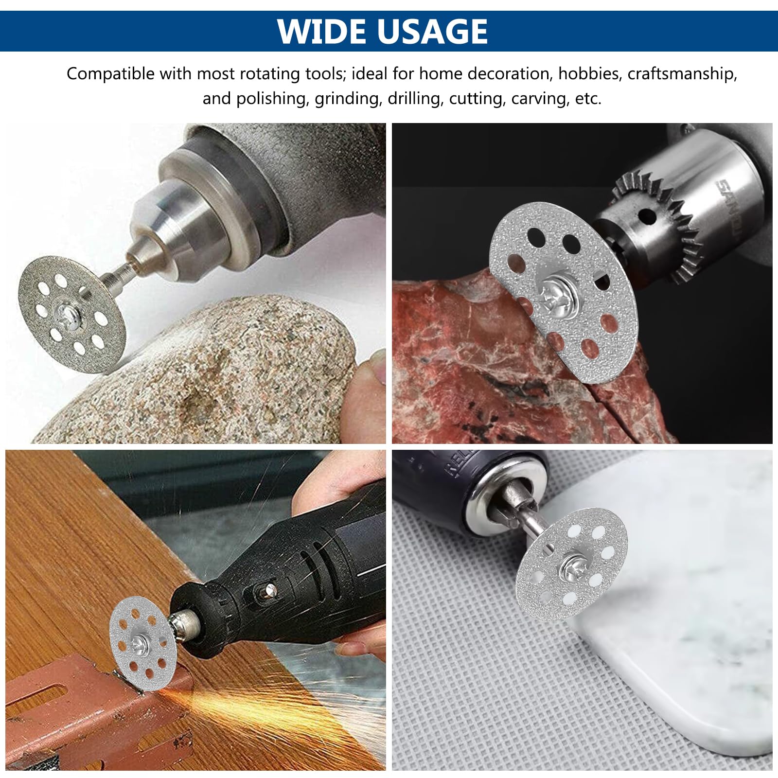 25 Sztuk Tarcze tnące 22 mm do Dremel – Akcesoria do Cięcia Kamienia, Szkła, Płytek – Zawiera 4 Wrzeciona 3 mm i 1 Śrubokręt