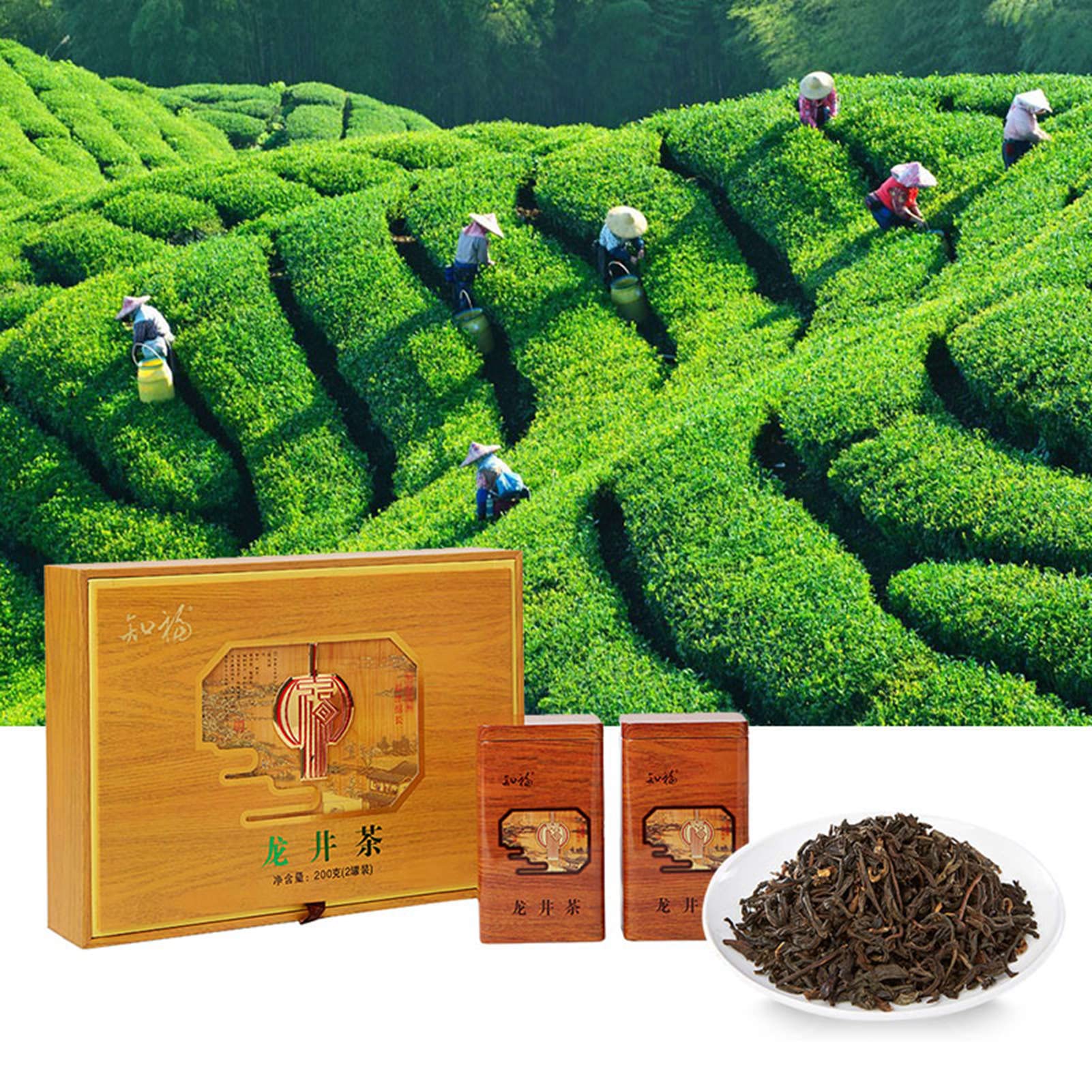 Dragon Well Zielona Herbata, Longjing Tea Luźny Liść, Prezent W Pudełku Luźna Herbata Specjalna Klasa Zbierana Przed Zamiataniem Grobowca Dzień I Deszcz Organiczna Chińska Herbata Dragon Well 7.1 Uncj
