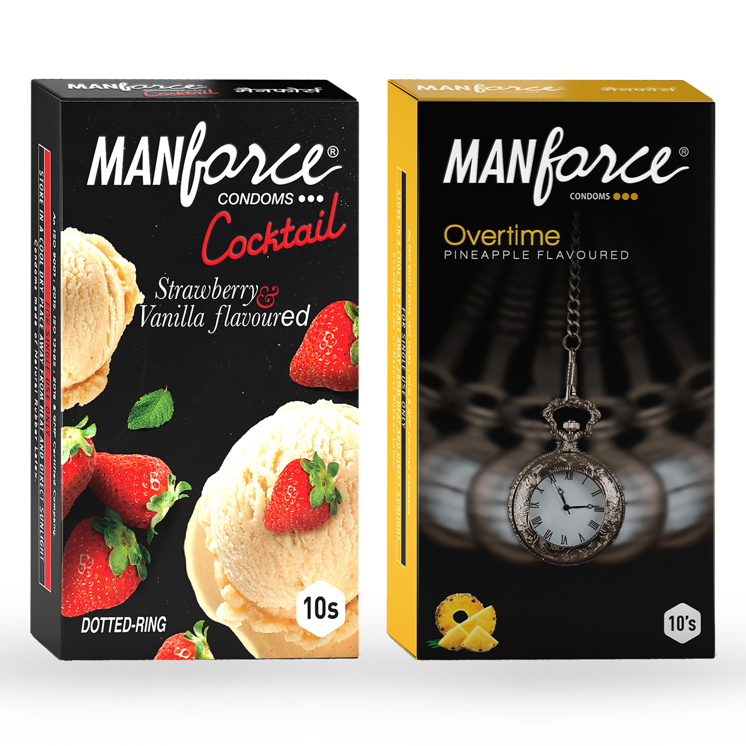 Buy MANFORCE Cocktail Condoms with Dotted-Rings Strawberry