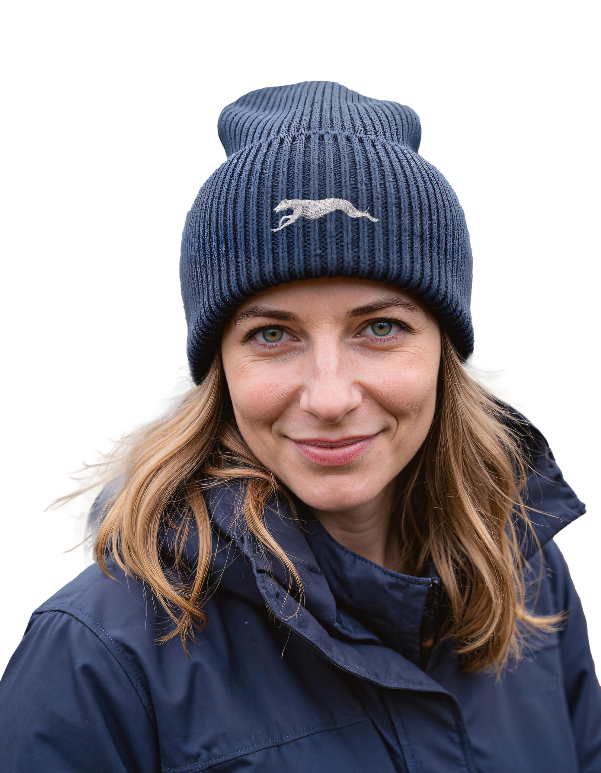 The House Of Dog Unisex Navy The House Of Dog: Greyhound Lurcher Owner Gift. Oversized Cuffed Beanie Ski Hat.