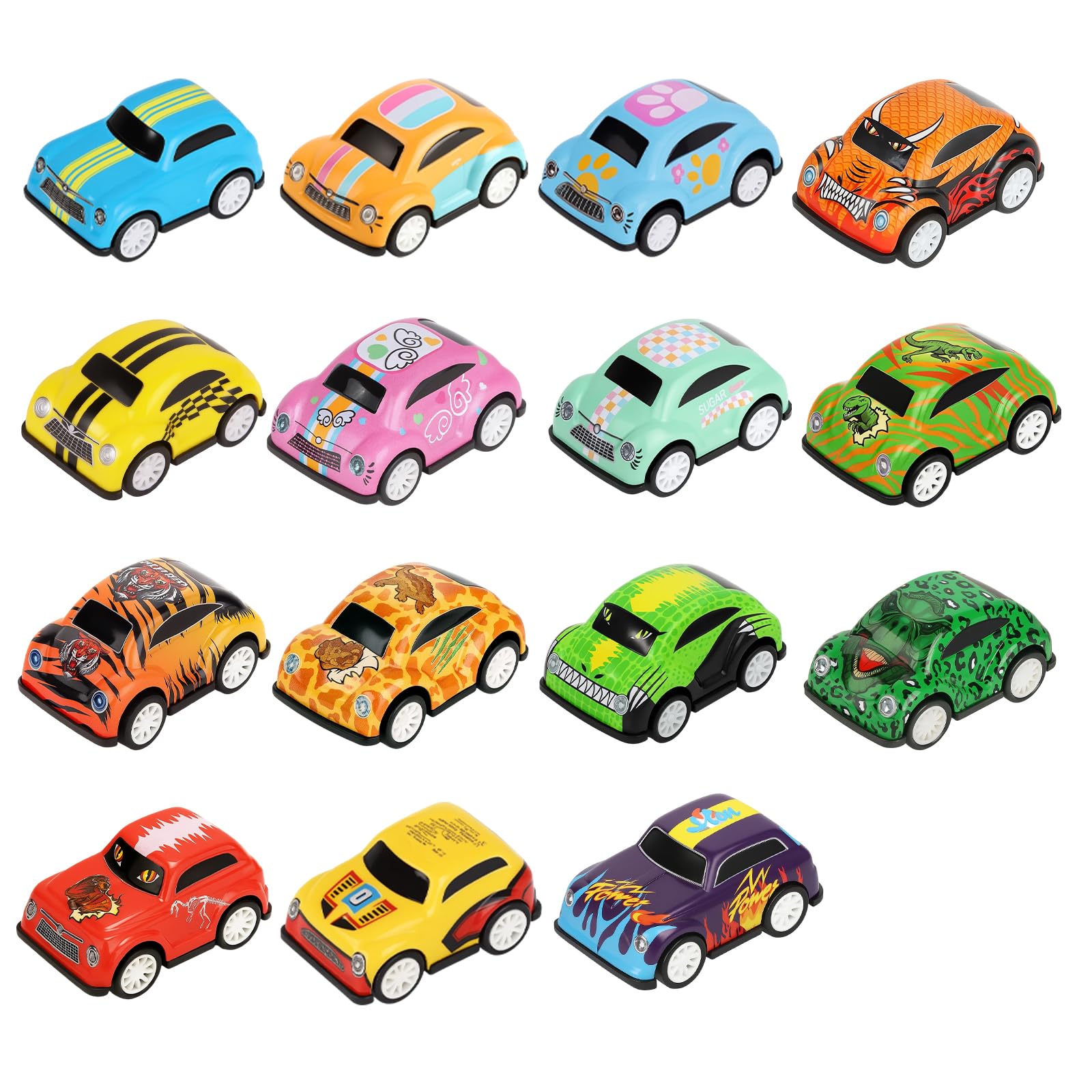 DXPETA Toy Cars, 15PCS Pull Back Cars for 2 Year Olds, Mini Push and Go Car Toys for Toddlers, Friction Powered Vehicles for Kids, Party Favours and Gift Fillers