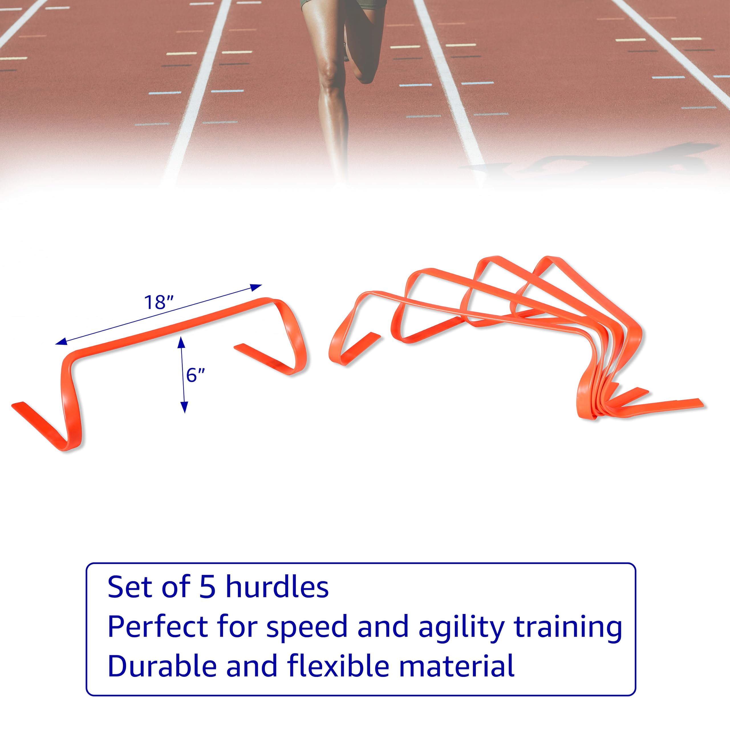 Trademark Innovations Speed Training Hurdles - Set Of 5, 6" Height, For Agility, Footwork & Lateral Movement