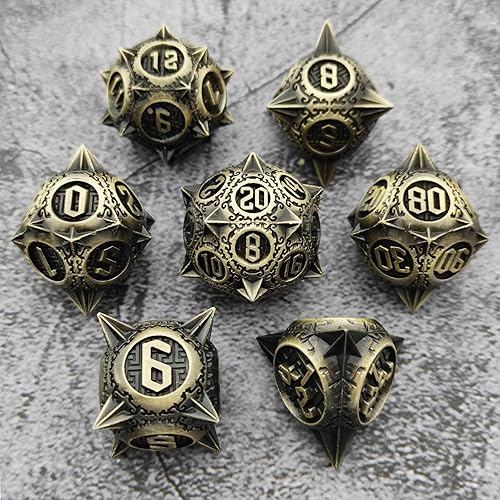Miniatura 2 de Juego de dados de metal DND D&D Dungeons and Dragons Gifts RPG Juego de dados poliédricos para MTG D y D Pathfinder, accesorios de mesa D20 D12 D10