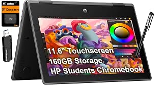 HP Chromebook Pro X360 Fortis 11 2-in-1 Laptop (11.6" Touchscreen, Intel Processor, 4GB RAM, 160GB Storage (32GB+128GB)), Rugged & Spill-Resistant, Convertible, Students & Education, Webcam, Chrome OS - Amazon product rated Grade A