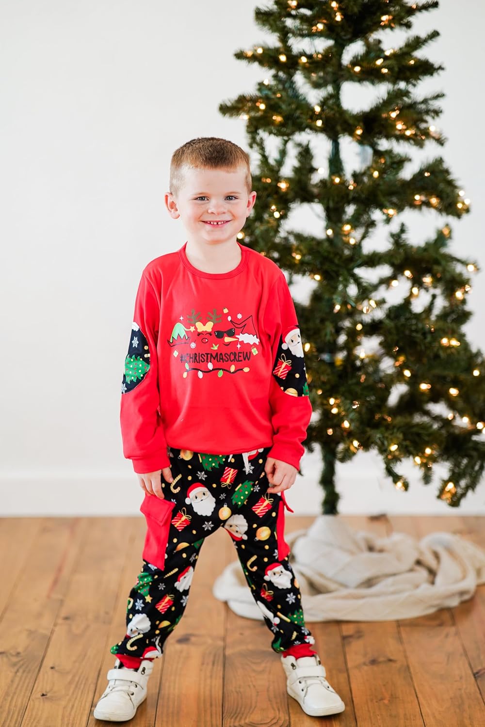 HIHA Toddler Boys Christmas Ooutfit Xmas Clothes Long Sleeve Sweatshirt Christmas Jogger Pants - Image 2