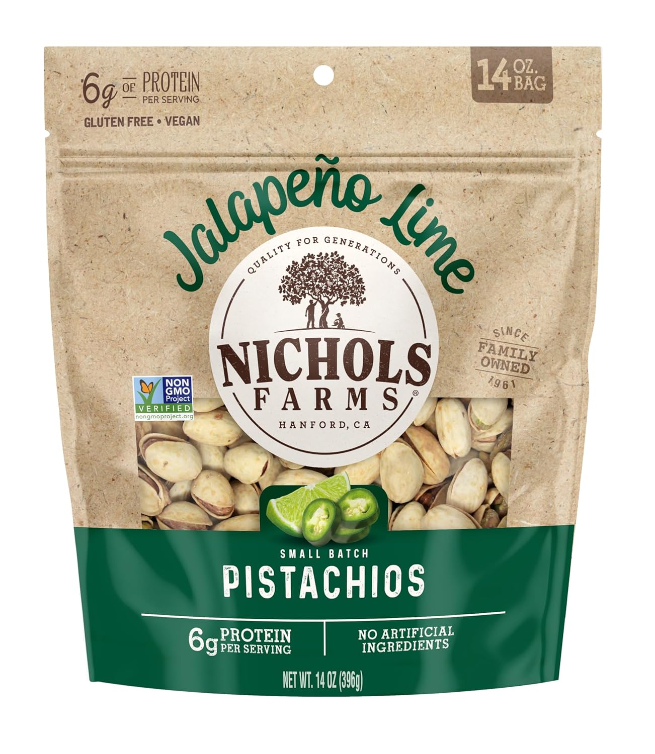 Nichols Farms InShell California Pistachios, Healthy Protein Snack, Flavored Bundle, 14oz (Pack of 3)