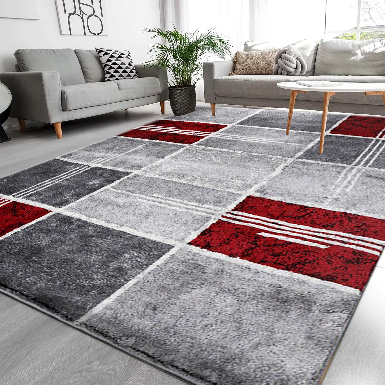 Tapis extra large rouge 120x170 cm pour le salon et la chambre