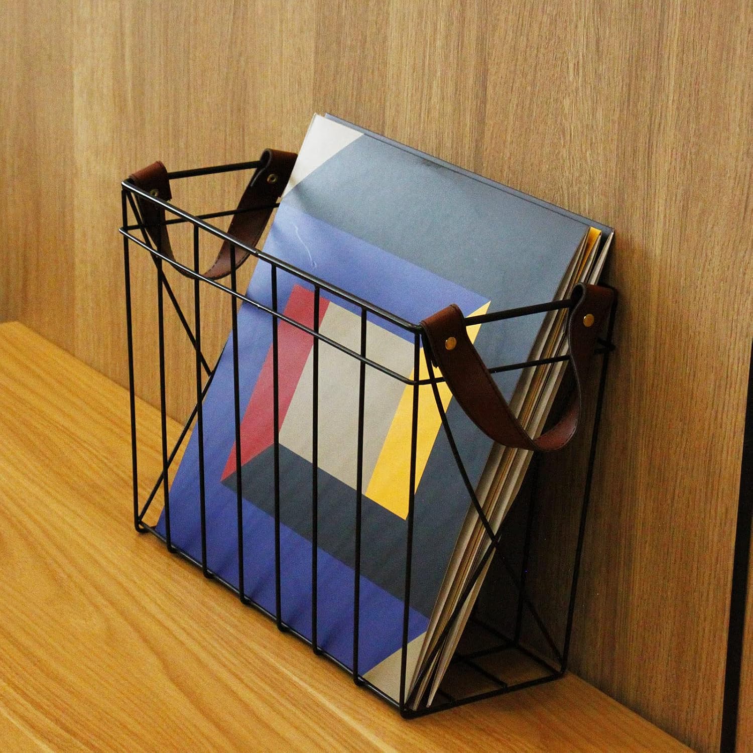 Magazine Rack Magazine Holder Storage Organizer Bin for Magazines, Books or Vinyl Record Album Storage, Black