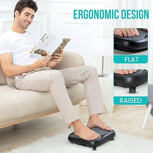 Vista 6 de Snailax 2 en 1 Shiatsu masajeador de pies y espalda con calor, funda lavable, nodos de masaje flexibles para todos los tamaños de pies, calentador