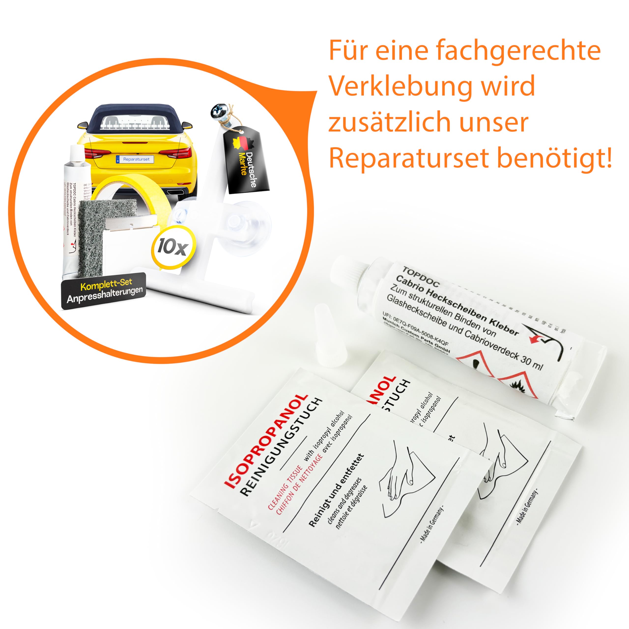 Nubsi Kit di riparazione per capote con adesivo per tergicristallo, set per riparare il parabrezza posteriore