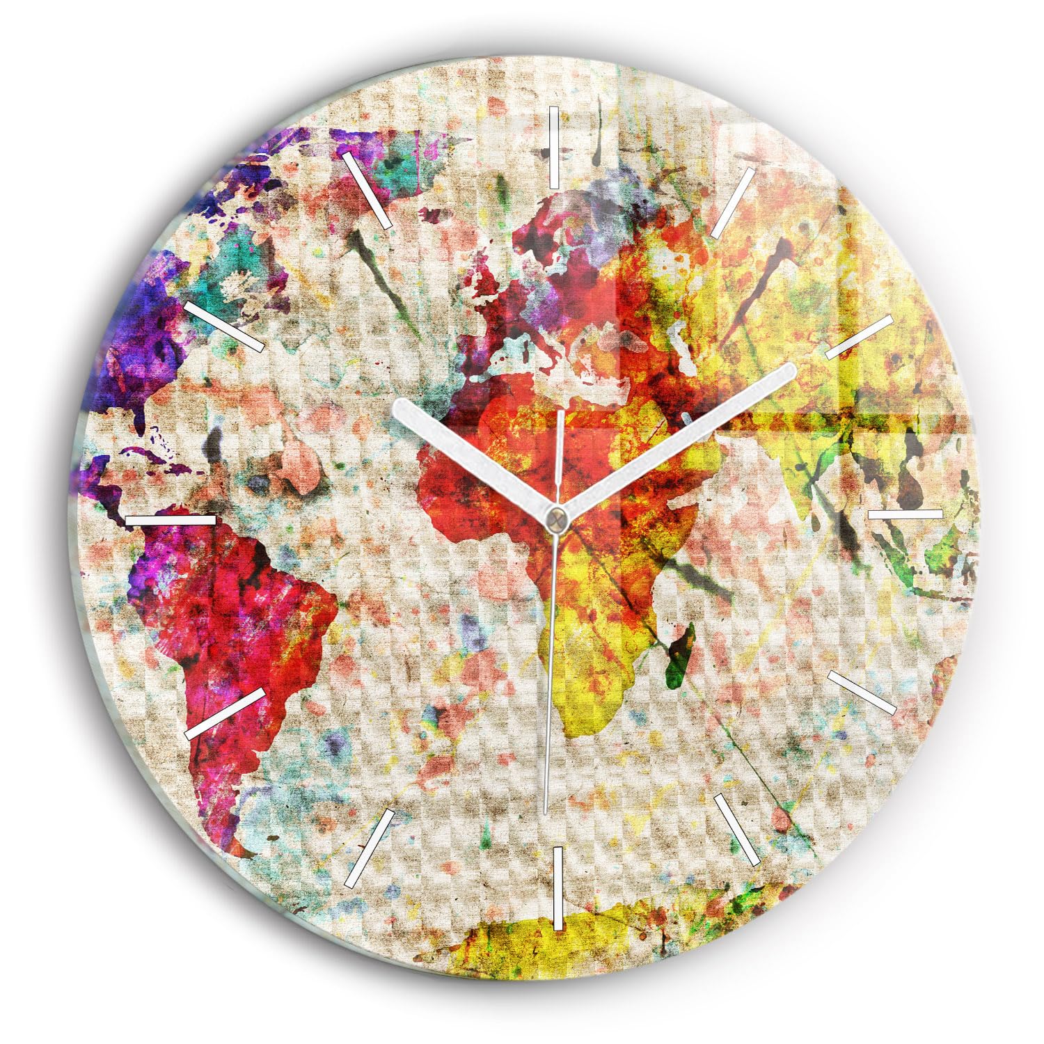 Horloge en Verre Colorée 30 cm Wallfluent pour Salon et Bureau Calme