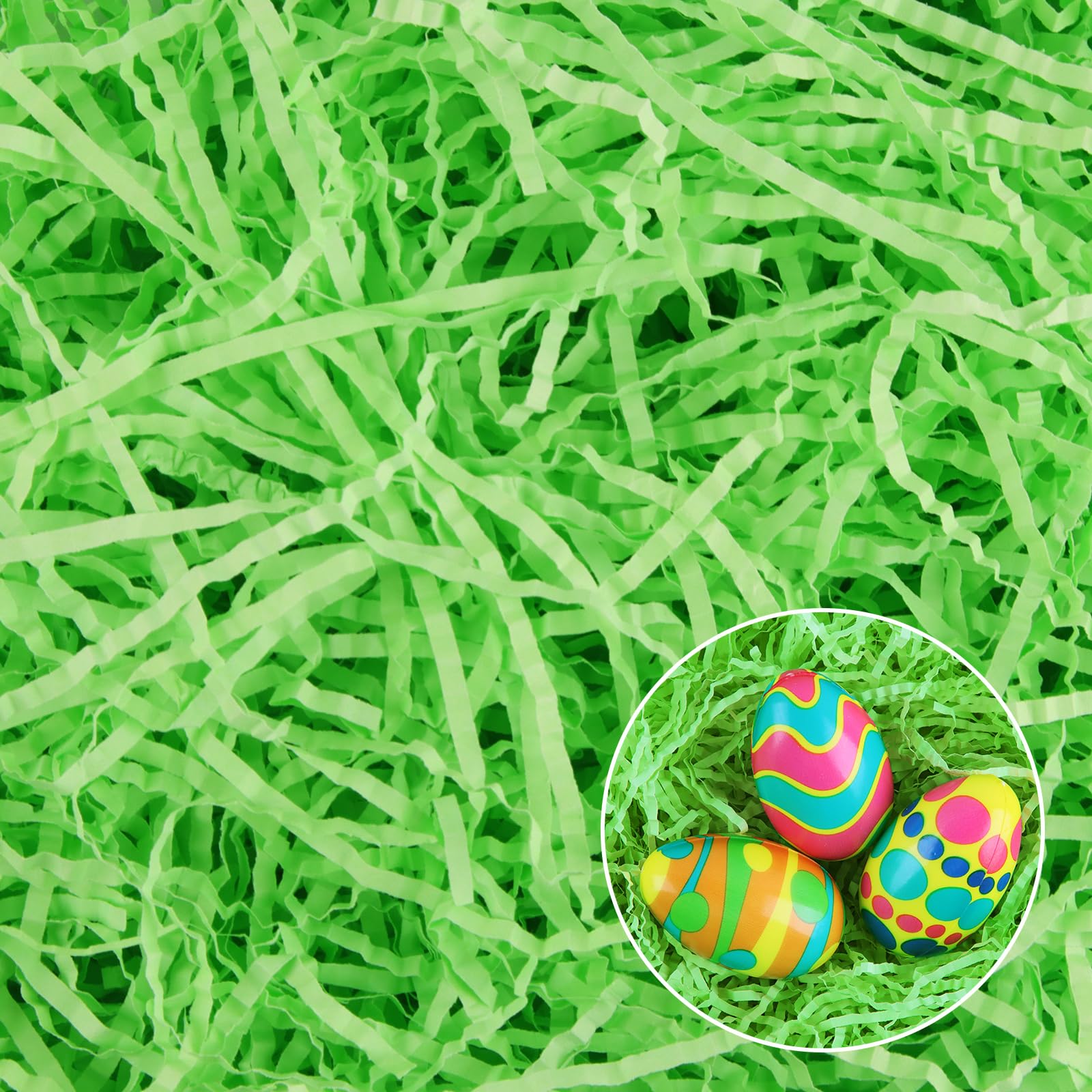 Erba Di Pasqua 100g Carta Tagliuzzata Colorata Per Riempimento Scatole Regalo, 6 Colori Primaverili