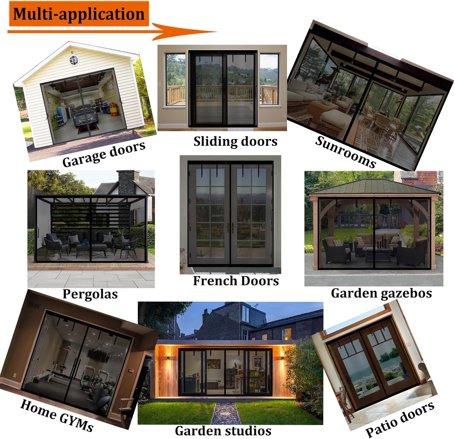 Garage Door Screen for 2 3 Car Garage 17x9 FT - Magnetic Retractable Fiberglass Mesh 17x9ft & Heavy Duty Weighted Bottom, Include Screws & Repair Patches Easy Assembly for Patio Workshop Gym