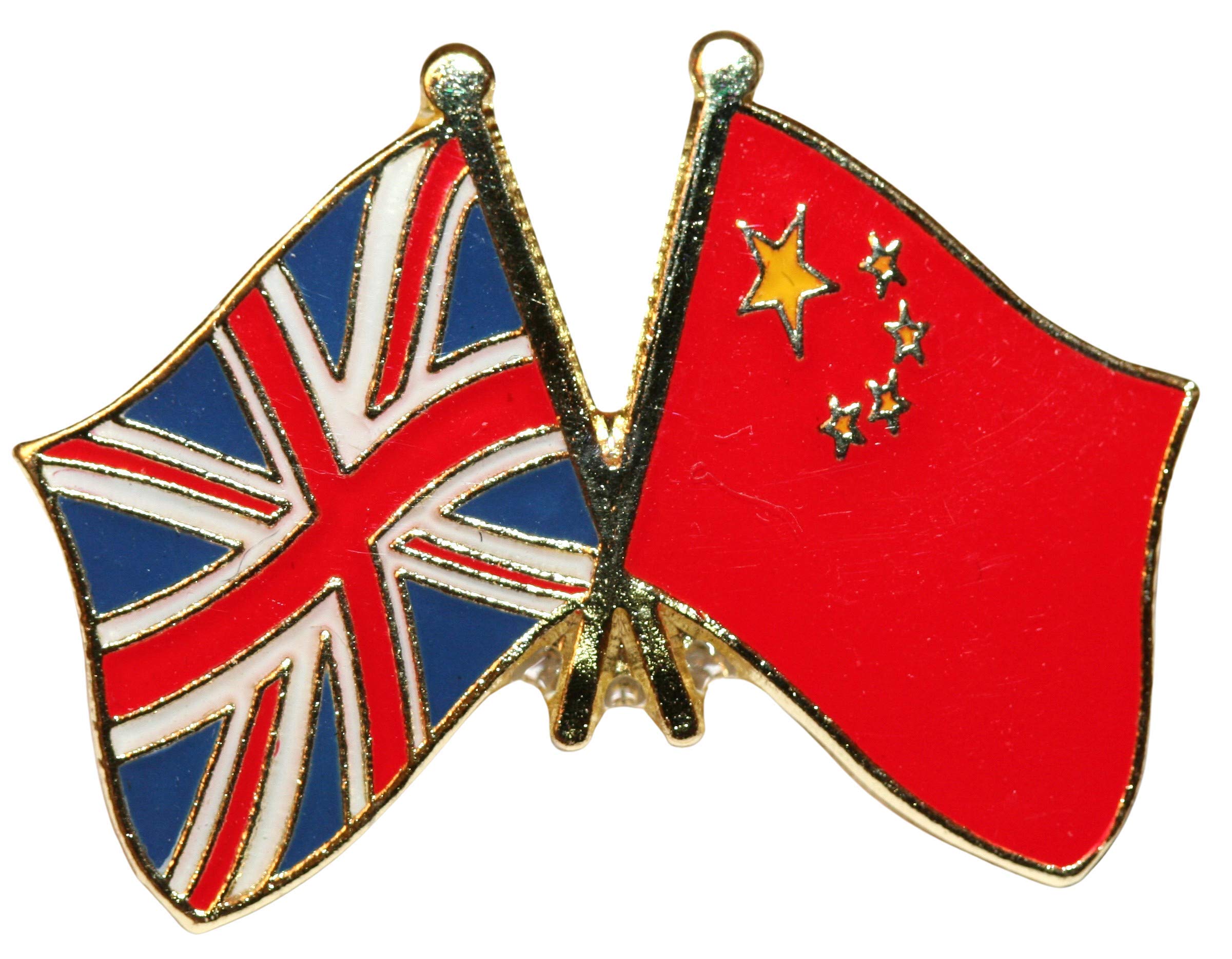 UK & China Friendship Flag Pin Badge