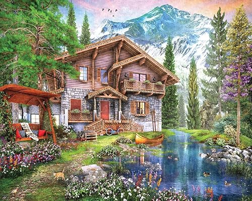 Miniatura 2 de White Mountain Puzzles Mountain Chalet, rompecabezas de 1000 piezas