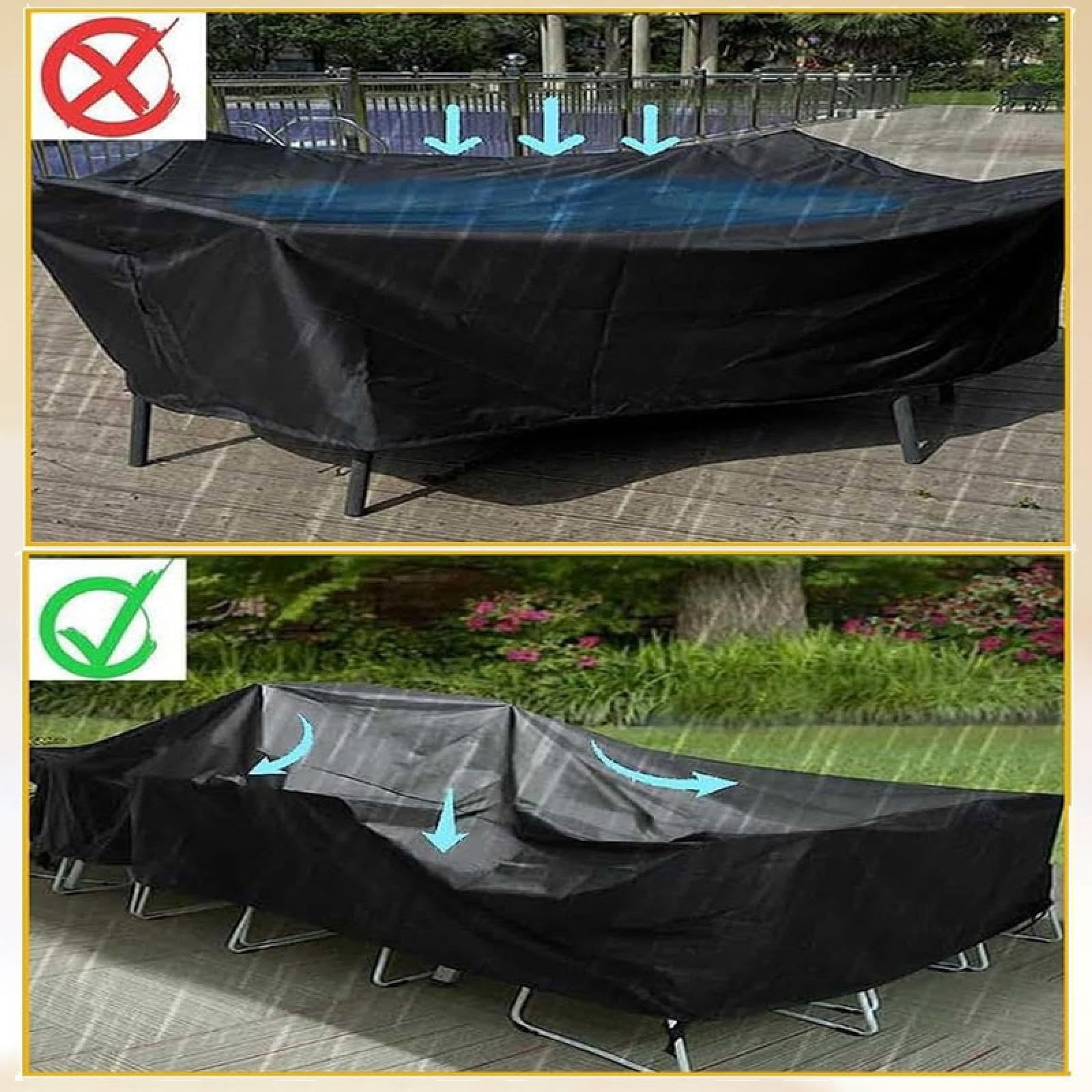 Housse de protection imperméable pour meubles d'extérieur - 340 x 105 x 85 cm - Pour canapé et table de jardin - Résistante aux UV - Sac de rangement