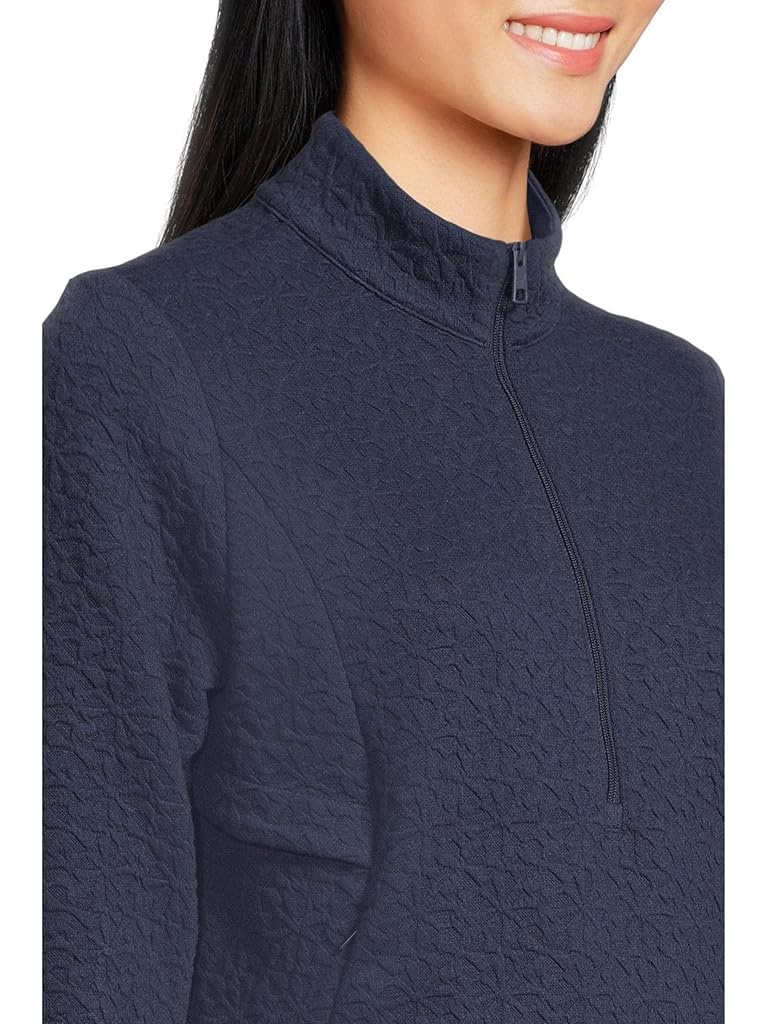 Blue Callaway 1/2-zip Quilted Knit Pullover