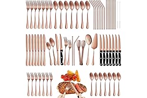 DeVries Silverware Set in Luxurious Rose Gold (69 pcs)